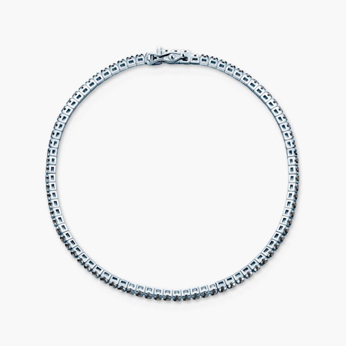 Bransoletka tenisowa Luminy 3,0mm: białe złoto, czarne diamenty